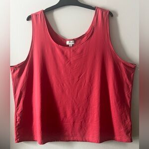Avenue Coral-Red Scoop Neck Tank